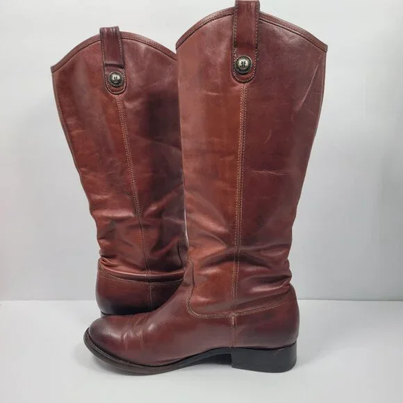 Frye Melissa Button Tall Knee Pull On Women's Brown Boots 77167 US Size 7.5B - Picture 5 of 15